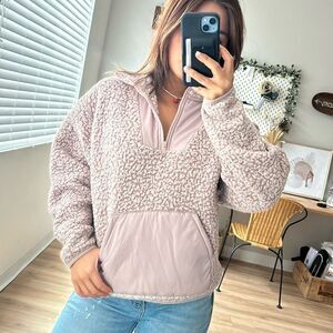 Express sherpa half zip sweatshirt